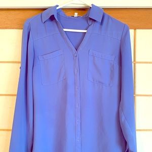 Express portofino blue blouse
